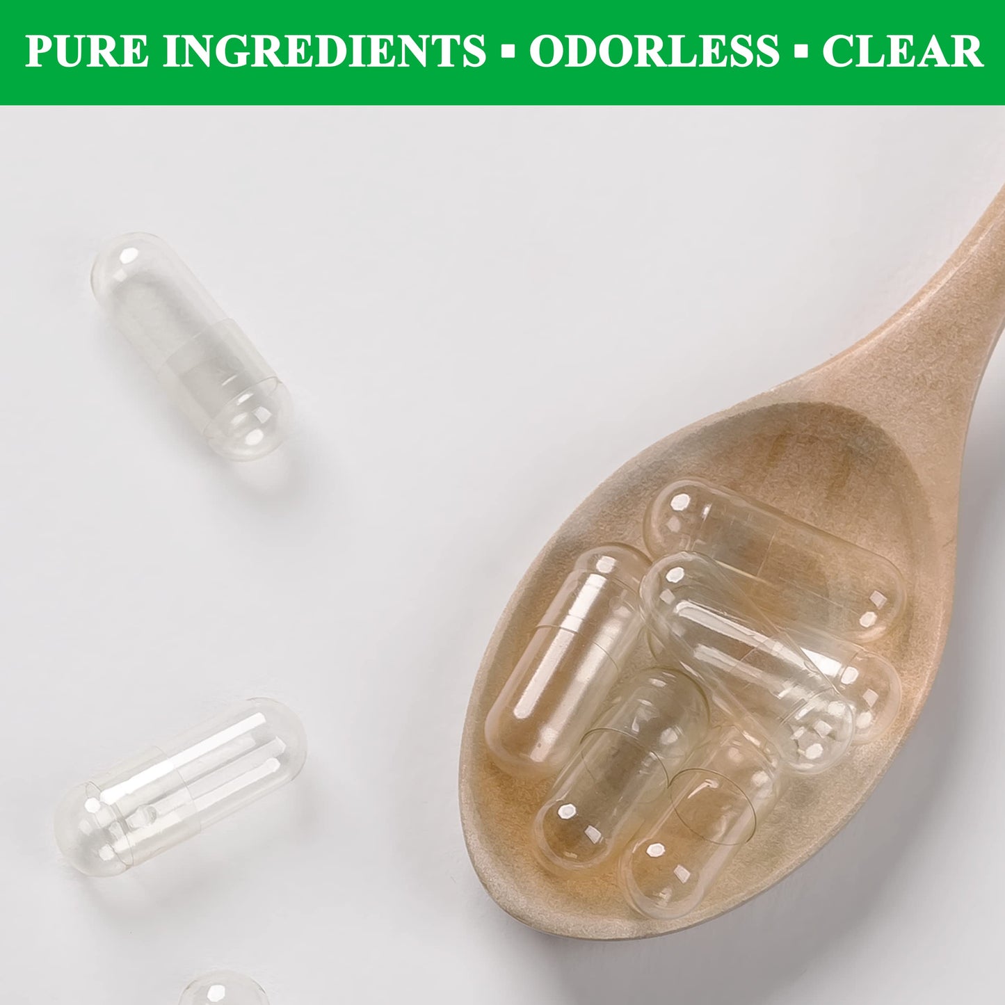 Wananfu Size 0 Vegetarian Empty Capsules – 100 Count Bundle + Micro Lab Spoon