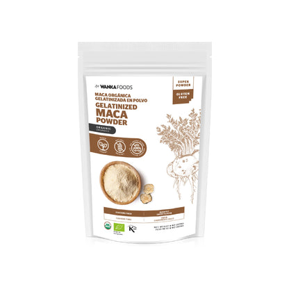 WANKA FOODS Organic Gelatinized Maca Powder – 8oz / 227g | Peruvian Maca Root, Vegan, USDA Organic, Non-GMO, Gluten-Free, Keto-Friendly