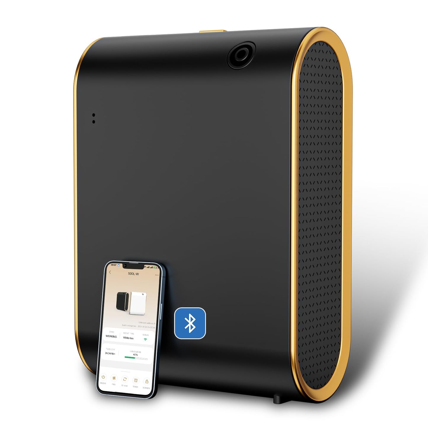 Wankeer Smart Scent Air Machine for Home | 1500 sq ft Diffuser, Bluetooth App, Low Noise (Black)