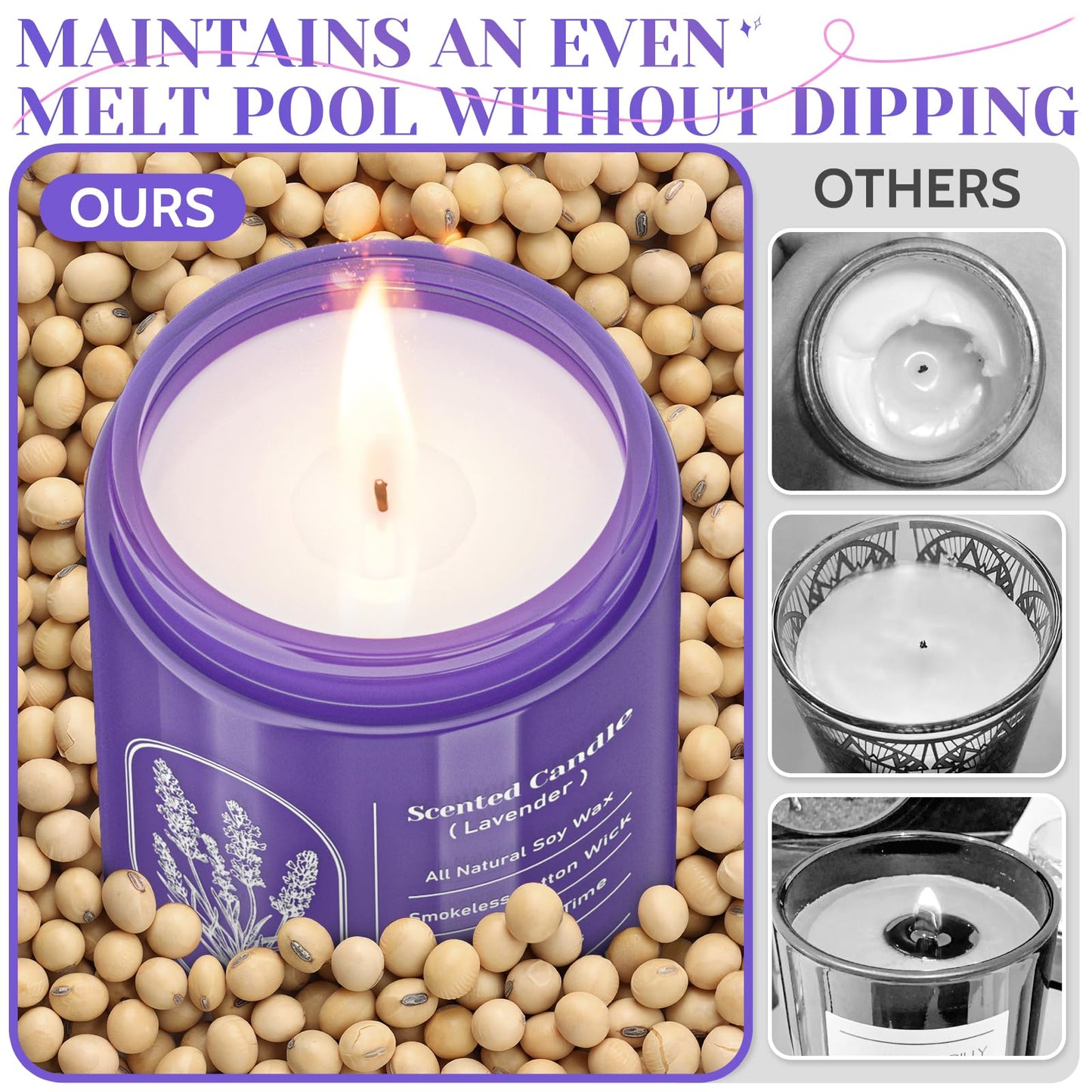 WarmEmbrace Lavender Scented Soy Candle – 7.5 oz, Long-Lasting Home Fragrance, Gifts for Mom & Girlfriend