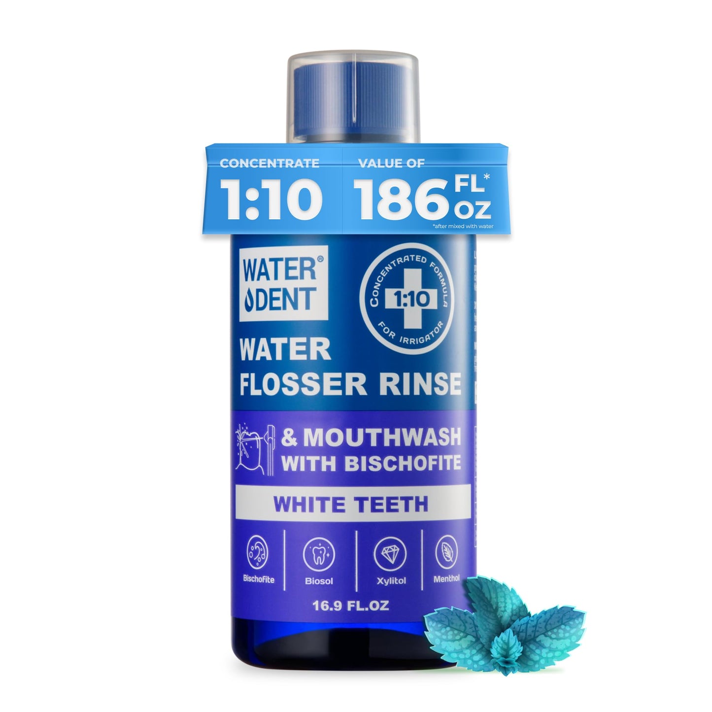 Concentrated Water Flosser Rinse & Mouthwash – Teeth Whitening, Fruit Flavor, 16.9 oz, 1 Pack, Made in USA