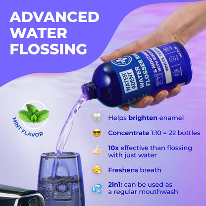 Concentrated Water Flosser Rinse & Mouthwash – Teeth Whitening, Fruit Flavor, 16.9 oz, 1 Pack, Made in USA
