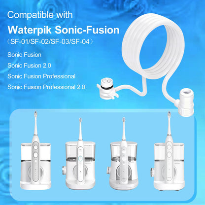 Water Flosser Replacement Hose & Toothbrush Heads for Waterpik Sonic-Fusion SF-01/02/03/04 – Repair Kit