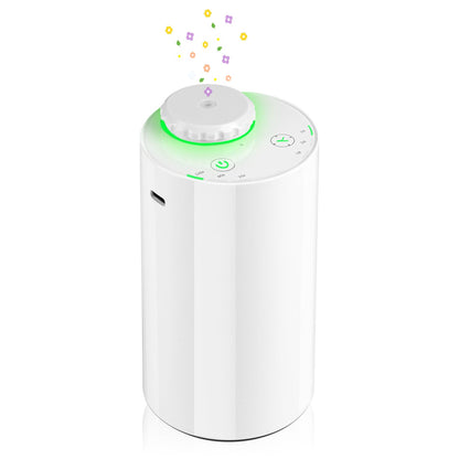Waterless Diffuser for Essential Oil Nebulizer – 7 Colors LED, Battery-Powered Mini Scent Diffuser (Black/White-2)