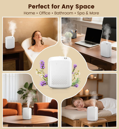 Waterless Essential Oil Diffuser – 3000 Sq Ft Coverage, 400ml, Bluetooth App Control, Quiet Wall-Mount for Large Home, Hotel & Office