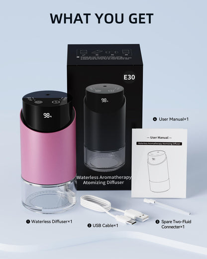 Waterless Essential Oil Diffuser – Portable, 3 Timers & 3 Mist Levels