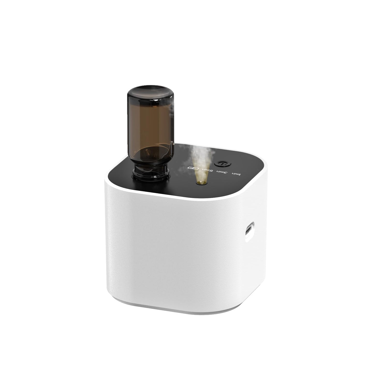 Waterless Portable Essential Oil Diffuser – Battery-Operated Mini Diffuser with 3 Mist Modes, 10ml Oil Included (White)