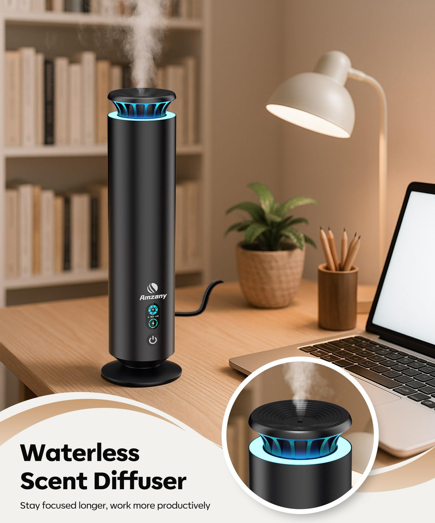 Waterless Scent Diffuser Kit – 7 Light Modes, Remote, 2000 sq ft Coverage | Aromatherapy Diffuser