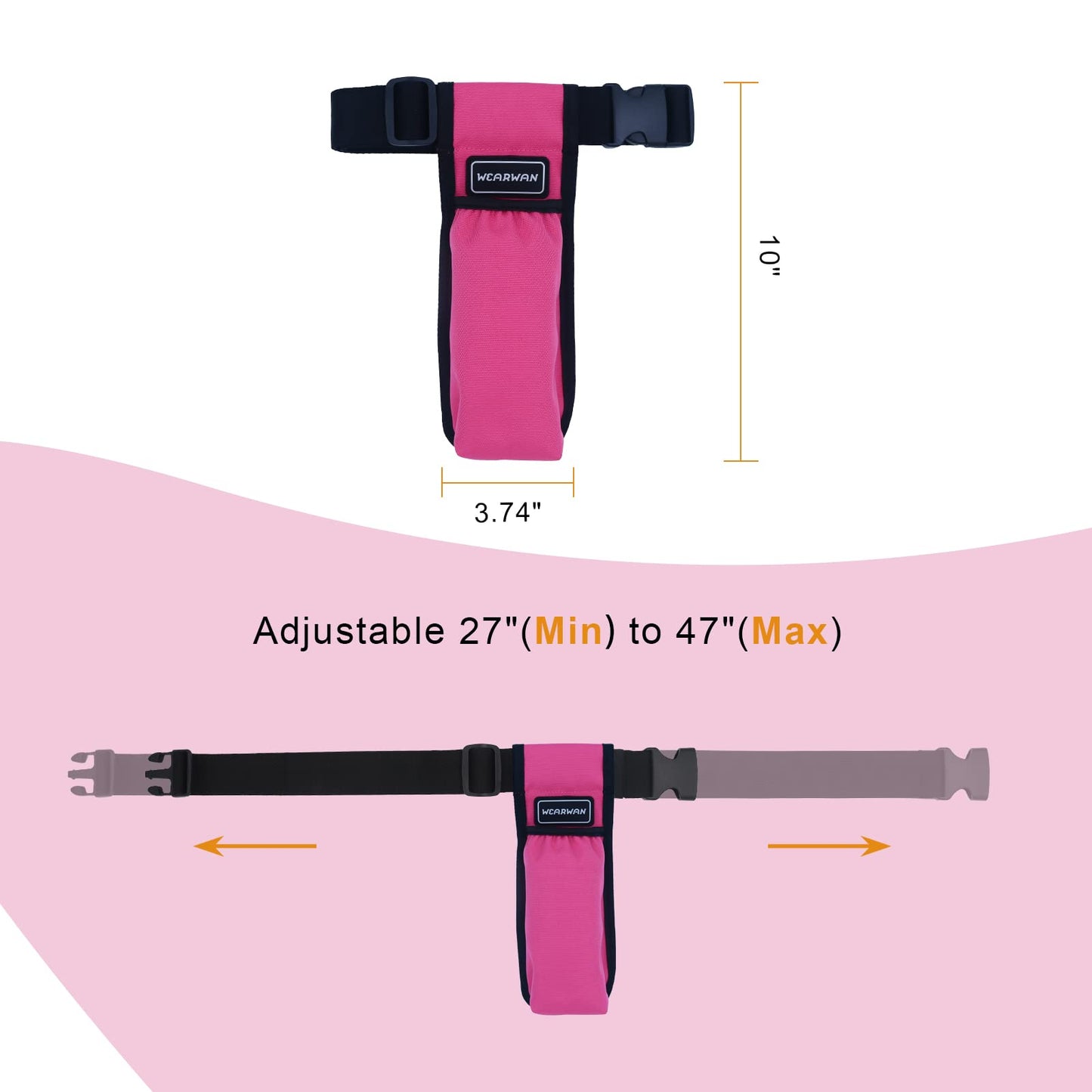 WEARWAN Massage Oil Holster - Adjustable & Durable Bag Only (1B-Fuchsia)