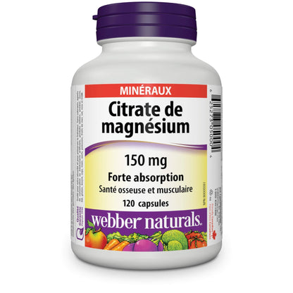 Webber Naturals Magnesium Citrates High Absorption 150 mg - 120 Capsules