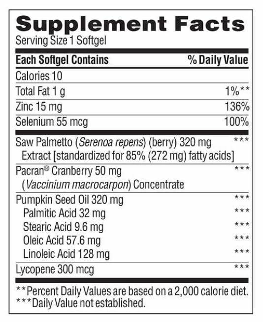 Saw Palmetto Prostate Health Complex with Zinc, Lycopene & Pumpkin Seed — 250 Softgels + Bundle