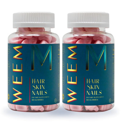 WEEM Hair Skin Nails Gummies - Vegan Biotin for Stronger Hair & Nails