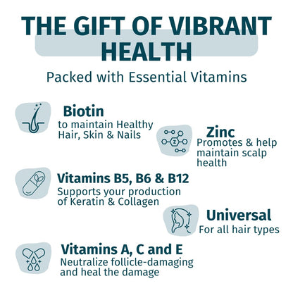 WEEM Hair Skin Nails Gummies - Vegan Biotin for Stronger Hair & Nails