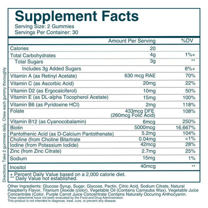 WEEM Hair Skin Nails Gummies - Vegan Biotin for Stronger Hair & Nails