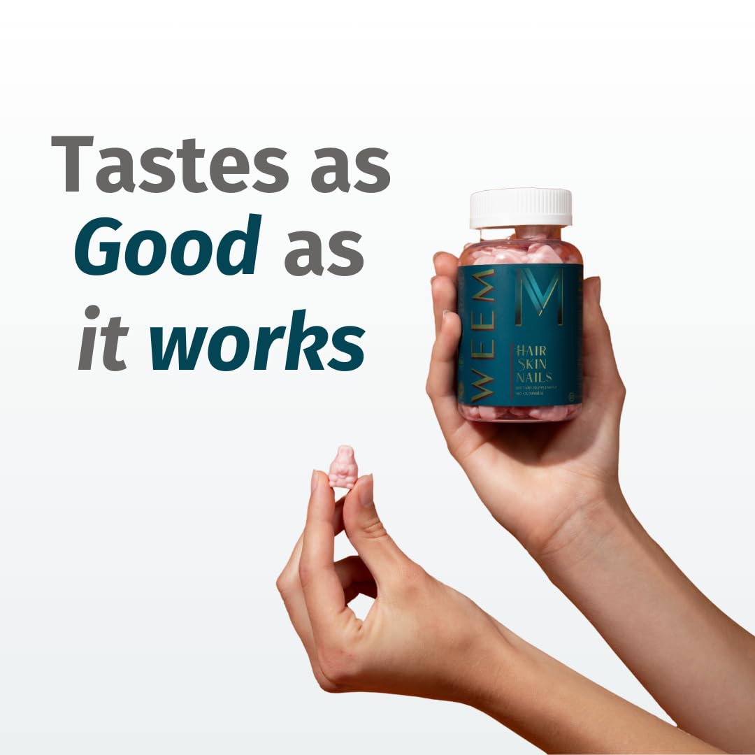 WEEM Hair Skin Nails Gummies – Vegan Biotin for Healthy Hair, Nails & Skin