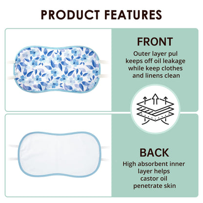 wegreeco Castor Oil Pack Wrap - Reusable, Adjustable, Blue Flower