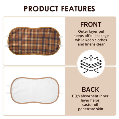 Wegreeco Castor Oil Pack Wrap – Reusable, Machine Washable Liver & Stomach Pack (Brown Plaid)