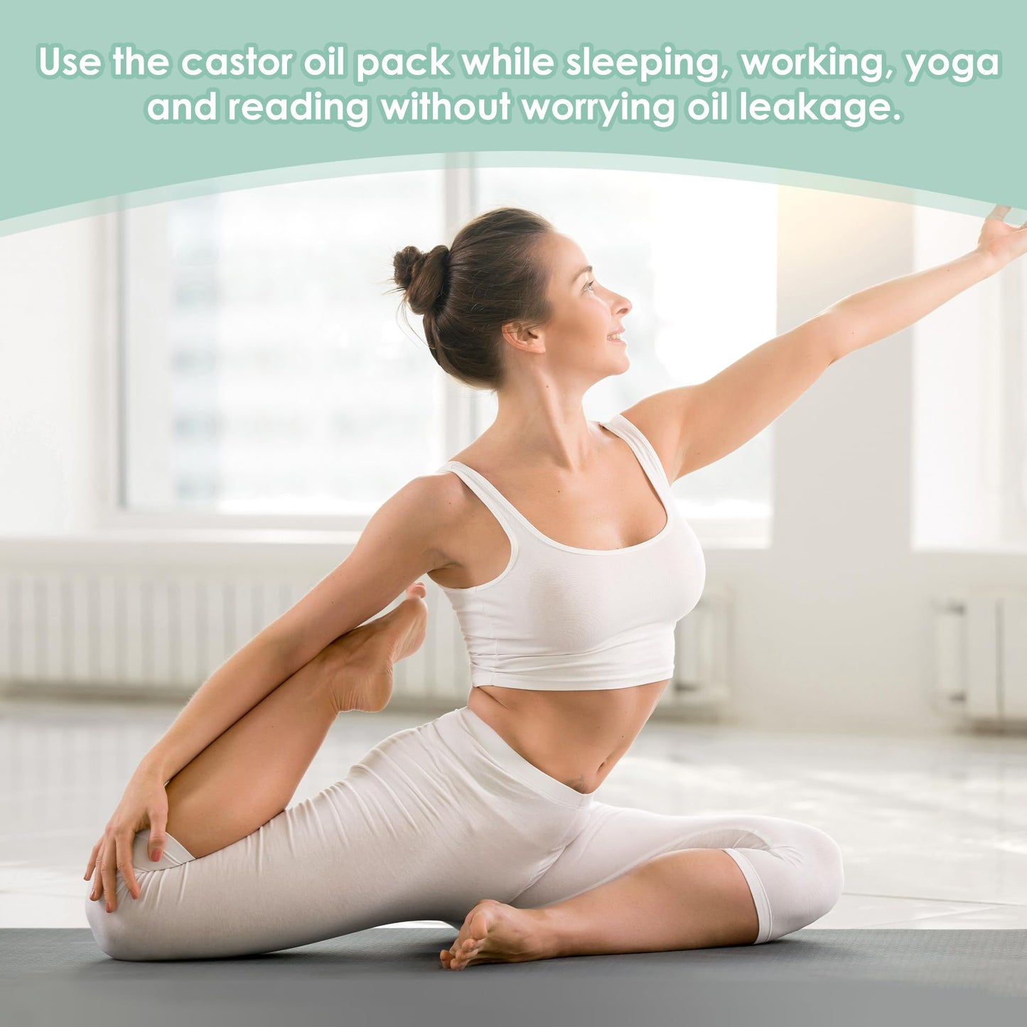 wegreeco Castor Oil Pack Wrap - Reusable, Adjustable, Blue Flower