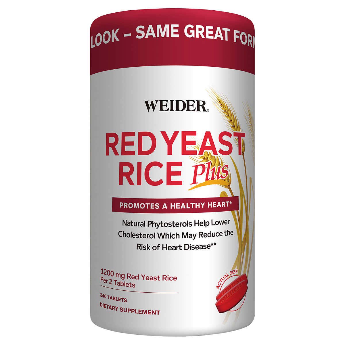 Weider Red Yeast Rice Plus 2-Pack with Phytosterols – 1200 mg per Serving