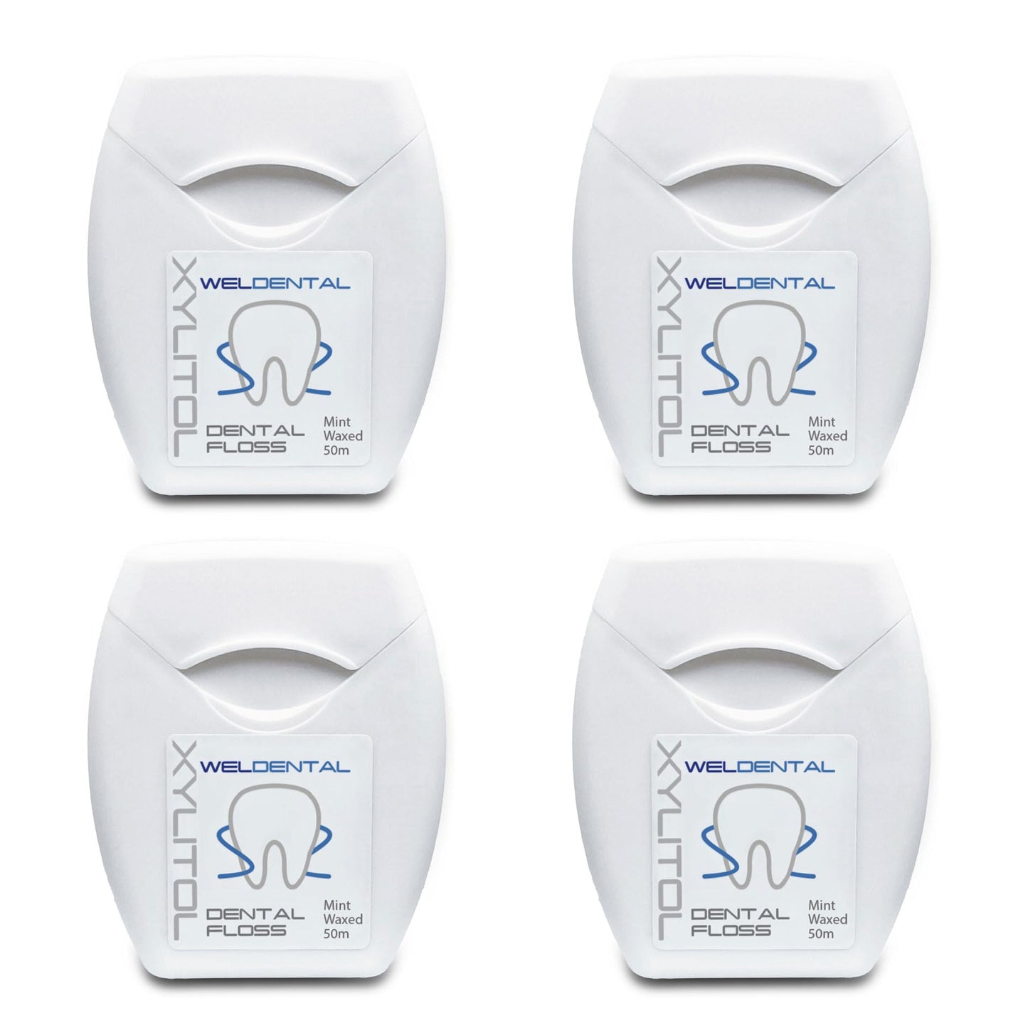 Weldental Xylitol Dental Floss 50m – 164ft per Pack (4-Pack) | PFAS-Free