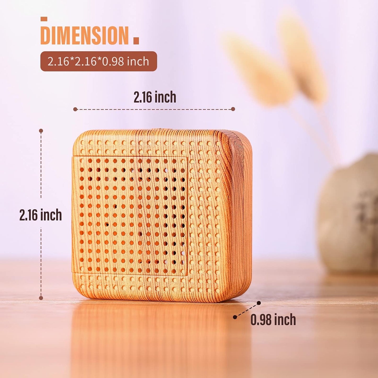 Weljoy Wood Grain Portable Essential Oil Diffuser – Waterless, Quiet & USB Rechargeable (Wood Grain)