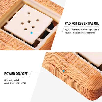 Weljoy Wood Grain Portable Essential Oil Diffuser – Waterless, Quiet & USB Rechargeable (Wood Grain)