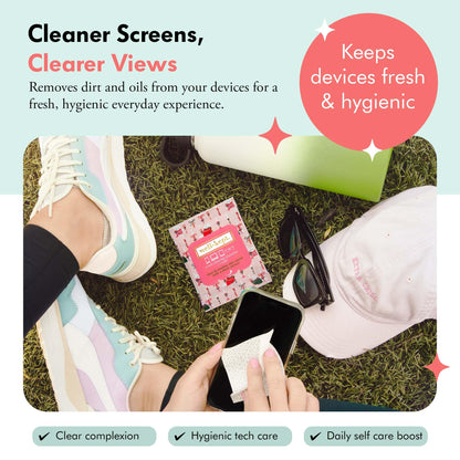 Well-Kept Tech & Lens Wipes - 6 Pack (90 Count) | Eyeglass, Screen & Phone Cleaning | Choupette