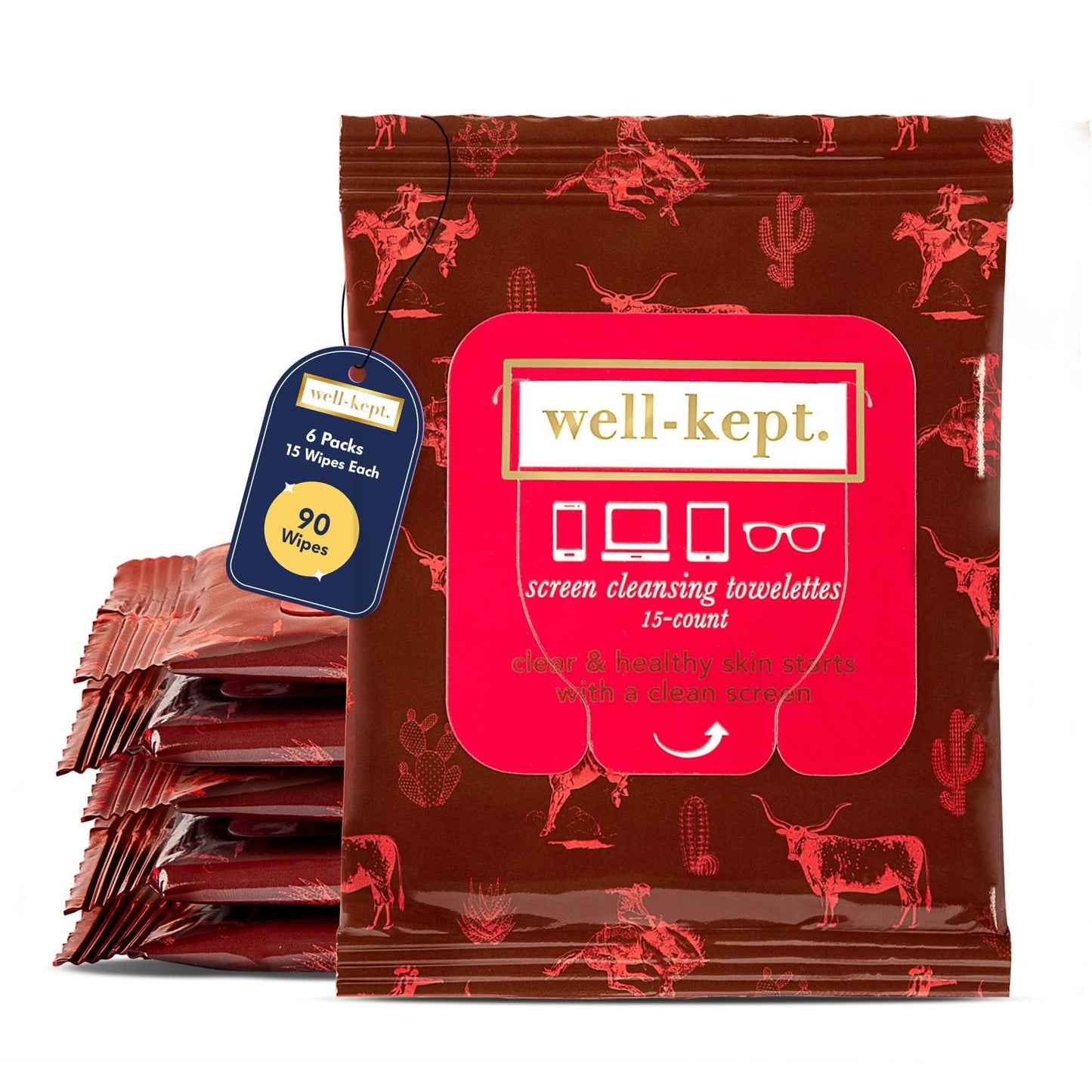 Well-Kept Tech & Lens Wipes – Eyeglass, Screen & Phone Cleaning (90 Count)