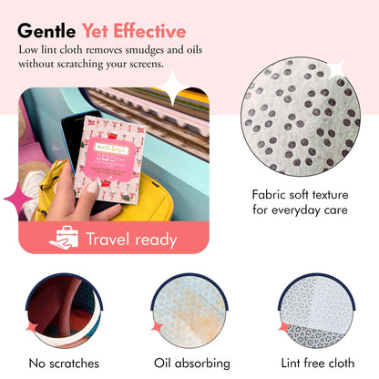Well-Kept Tech & Lens Wipes - 6 Pack (90 Count) | Eyeglass, Screen & Phone Cleaning | Choupette