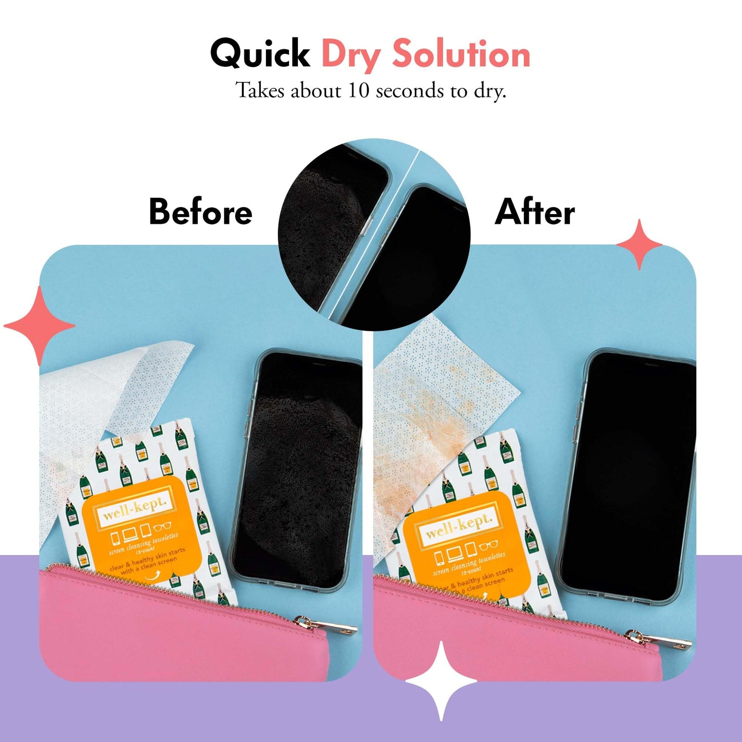 Well-Kept Tech & Lens Wipes – Eyeglass, Screen & Phone Cleaning (6 Pack)