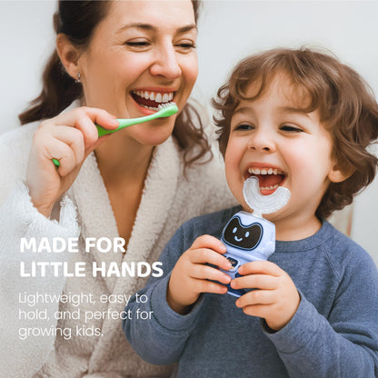 Well Before Ultrasonic Kid's U-Shaped Toothbrush – IPX7, 5 Modes (Spaceman, Blue)