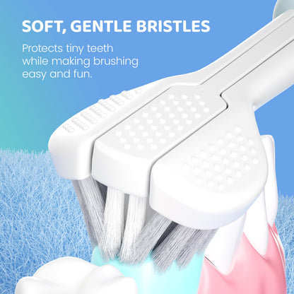 Well Before Ultrasonic Kid's U-Shaped Toothbrush – IPX7, 5 Modes (Spaceman, Blue)