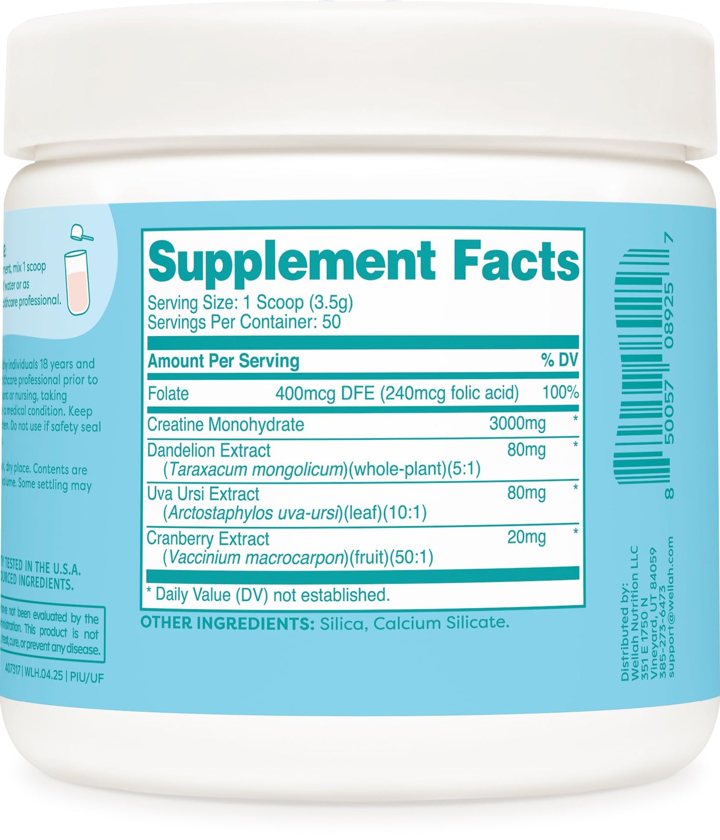 Wellah Creatine for Women – 50 Servings Unflavored | Creatine Monohydrate