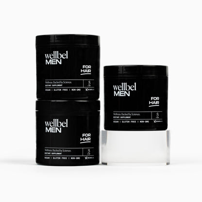WELLBEL Men Clean Supplement for Hair, Skin, and Nails – Vegan, Gluten Free, Non-GMO – 90 Count (3 Pack)