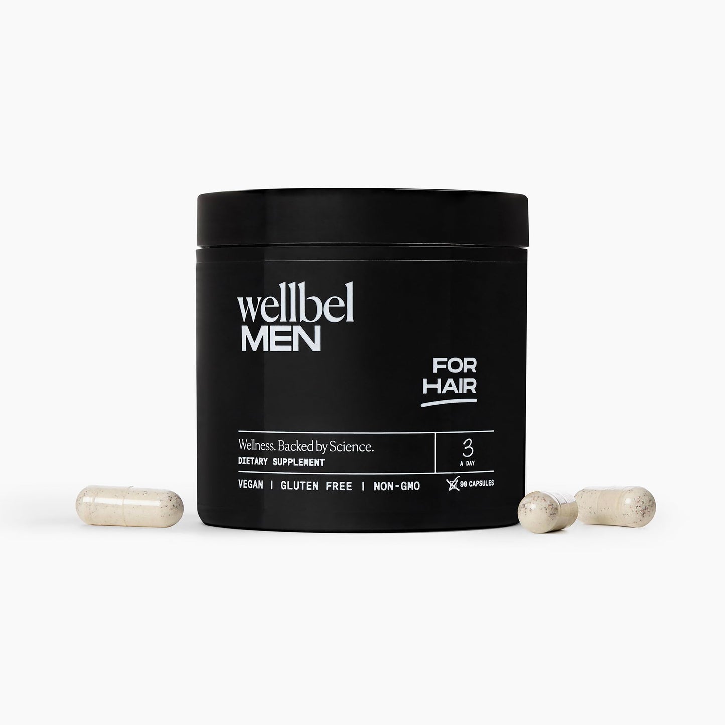 WELLBEL Men Clean Supplement for Hair, Skin, and Nails – Vegan, Gluten Free, Non-GMO | 90 Count