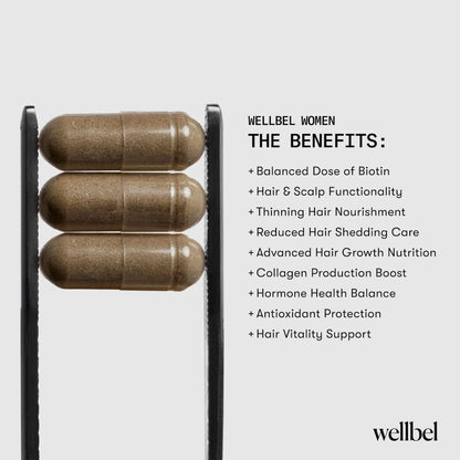WELLBEL Women Clean - Vegan Hair, Skin & Nails Supplement | 90 Count