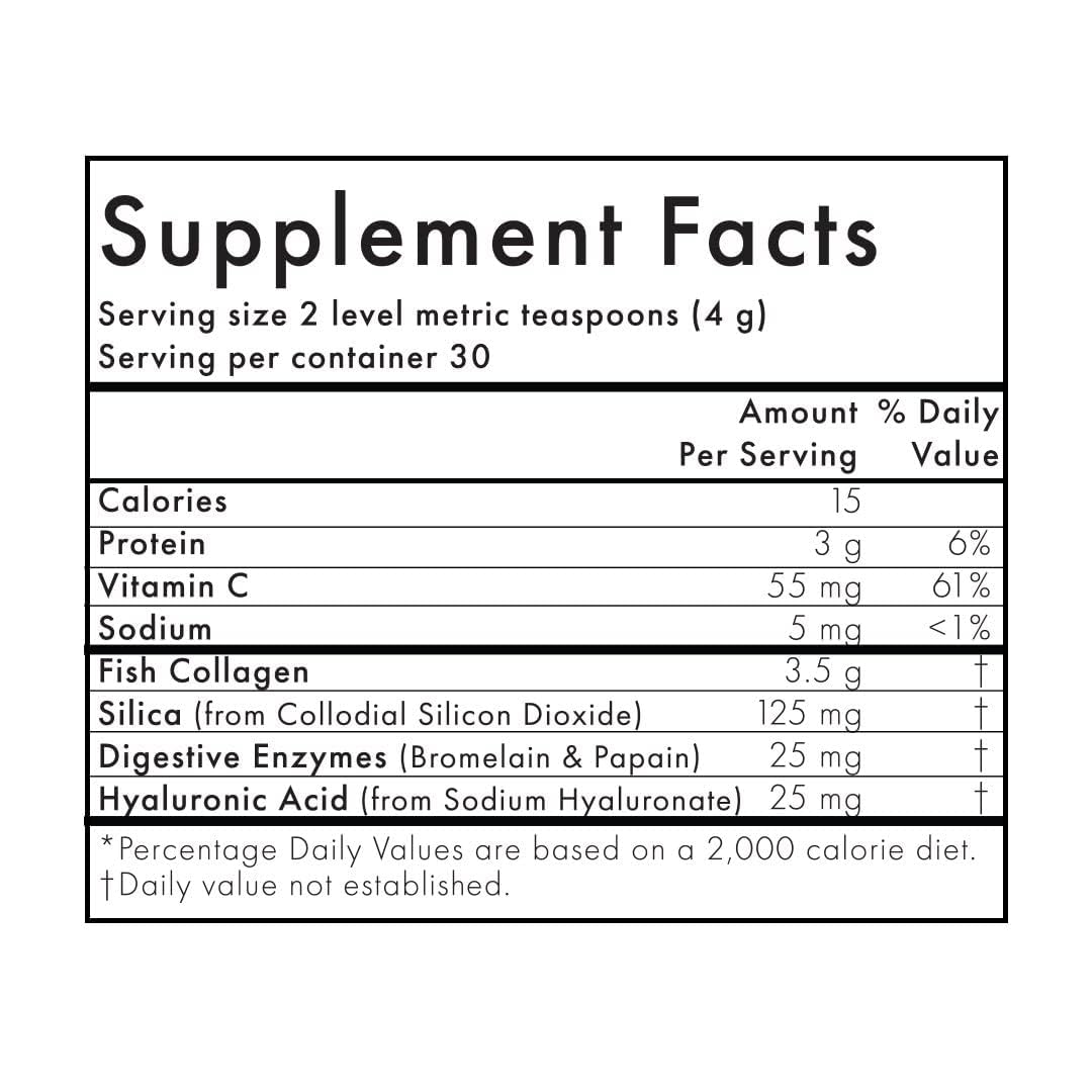 WelleCo The Collagen Elixir – Marine Collagen Peptides, Hyaluronic Acid & Vitamin C (Unflavored, 4.23 oz)