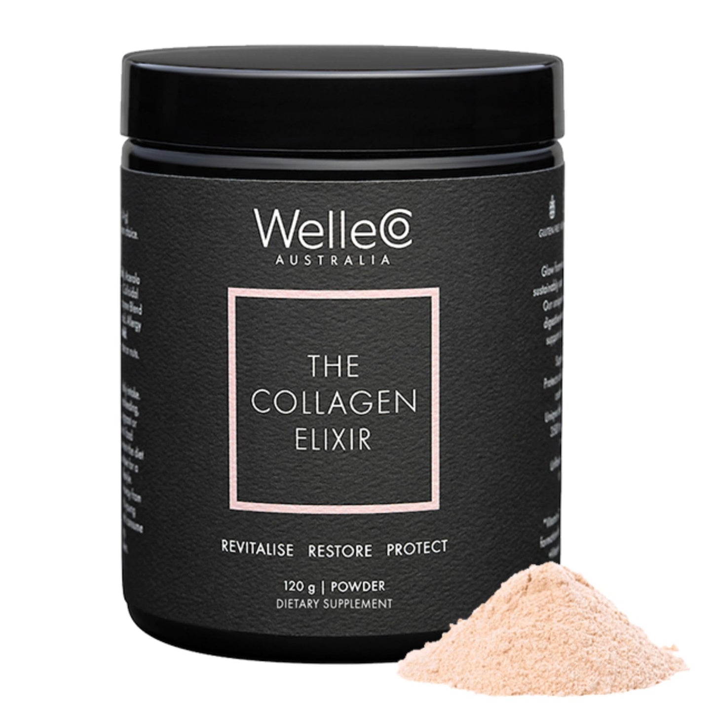 WelleCo The Collagen Elixir – Marine Collagen Peptides, Hyaluronic Acid & Vitamin C (Unflavored, 4.23 oz)