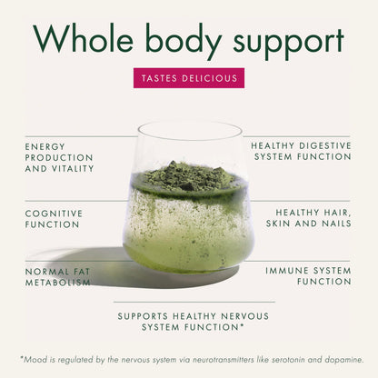 WelleCo The Super Elixir Daily Greens Powder – Probiotic Drink Mix (300g, Mixed Berry)