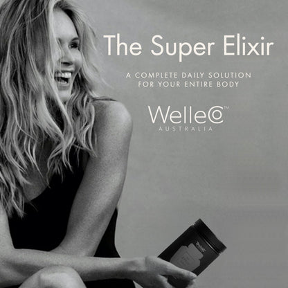WelleCo The Super Elixir Daily Greens Powder – Probiotic Drink Mix (300g, Mixed Berry)