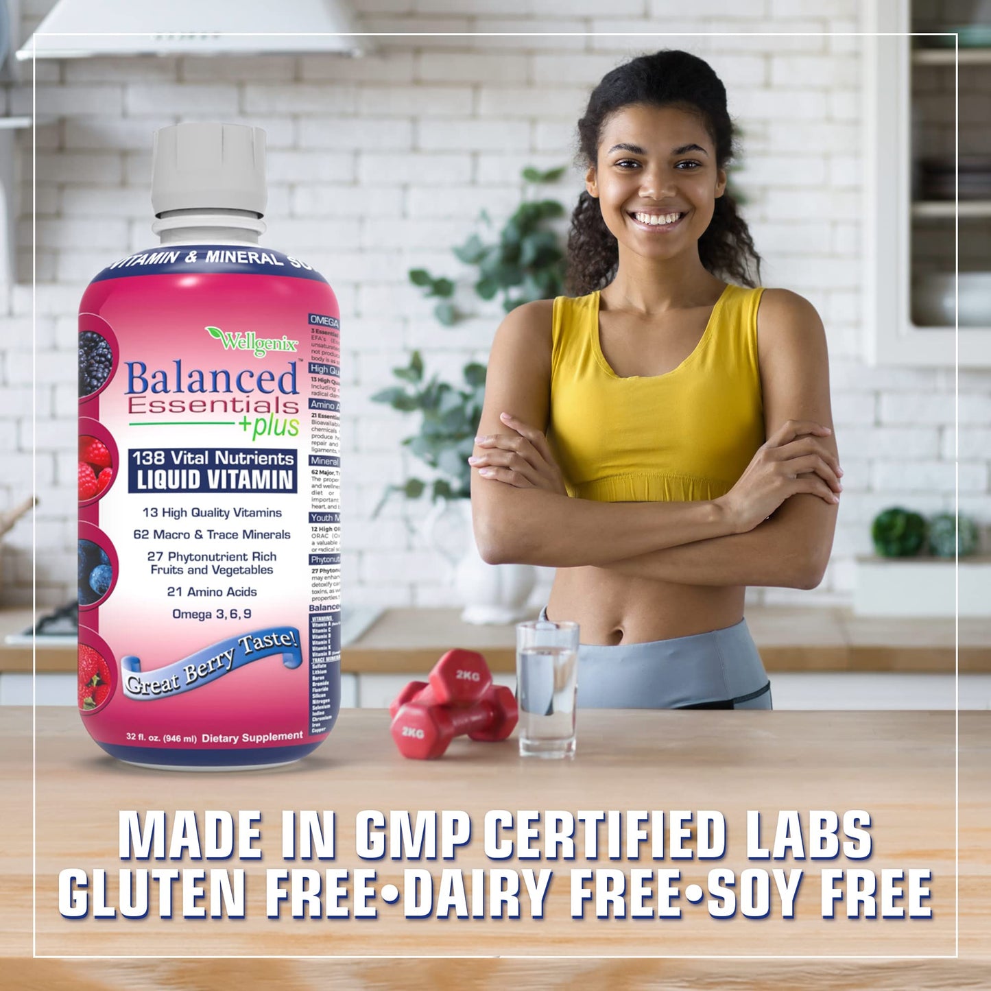 Wellgenix Balanced Essentials 2 Pack – Very Berry Liquid Vitamin 32 oz for Immune Support