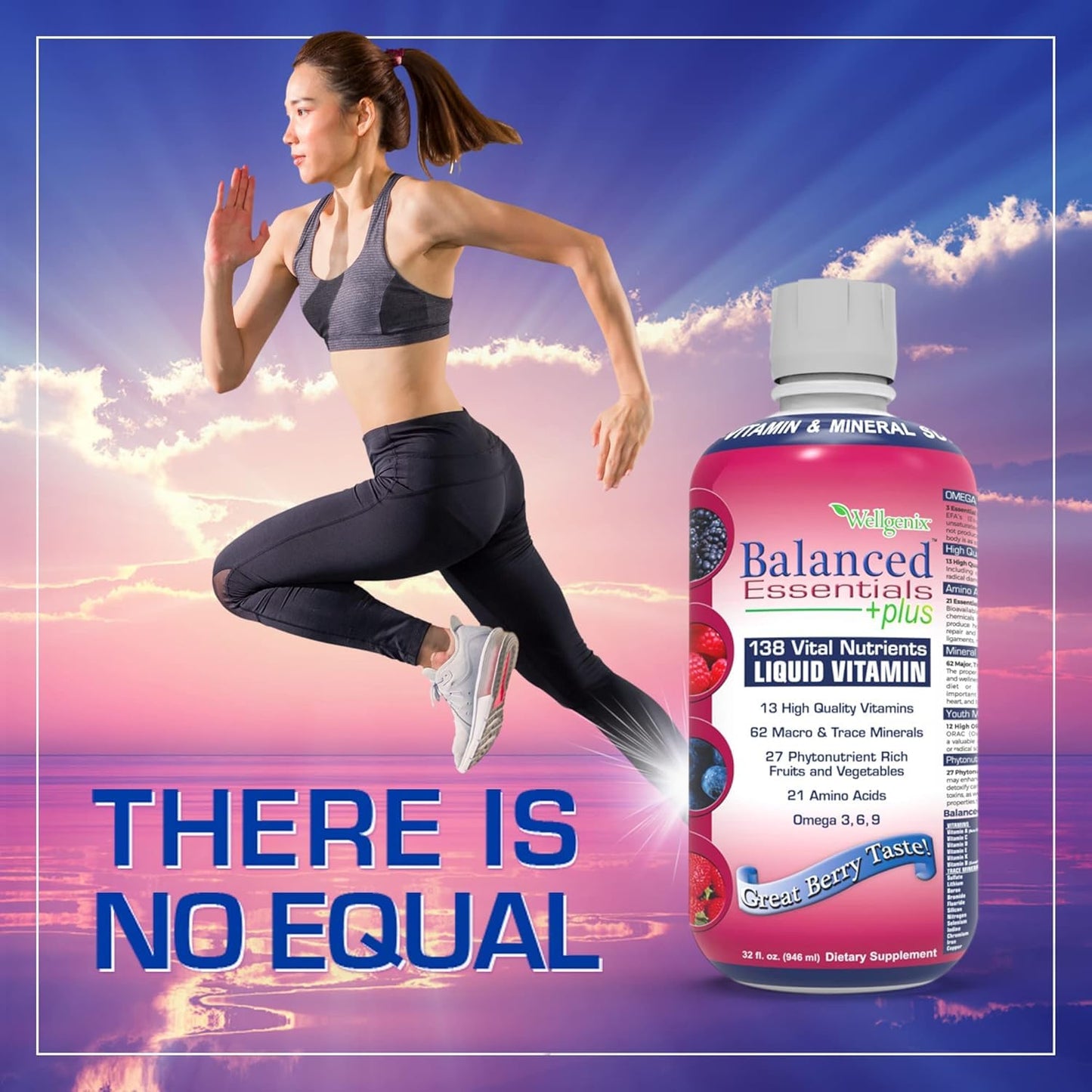 Wellgenix Balanced Essentials Plus Liquid Multivitamin — Berry Flavor, Daily 1oz Dose, Immune Support