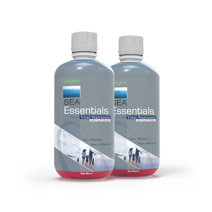 Wellgenix Sea Essentials Liquid Multivitamin with Coral Calcium & Sea Minerals – Sea Berry Flavor (Pack of 2)