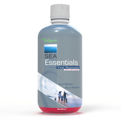 Wellgenix Sea Essentials Liquid Multivitamin with Coral Calcium & Sea Minerals – Sea Berry Flavor (Pack of 2)