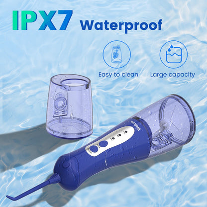 WellLeo Water Flossers - Portable Oral Irrigator, Rechargeable with 5 Jet Tips | IPX7 Waterproof