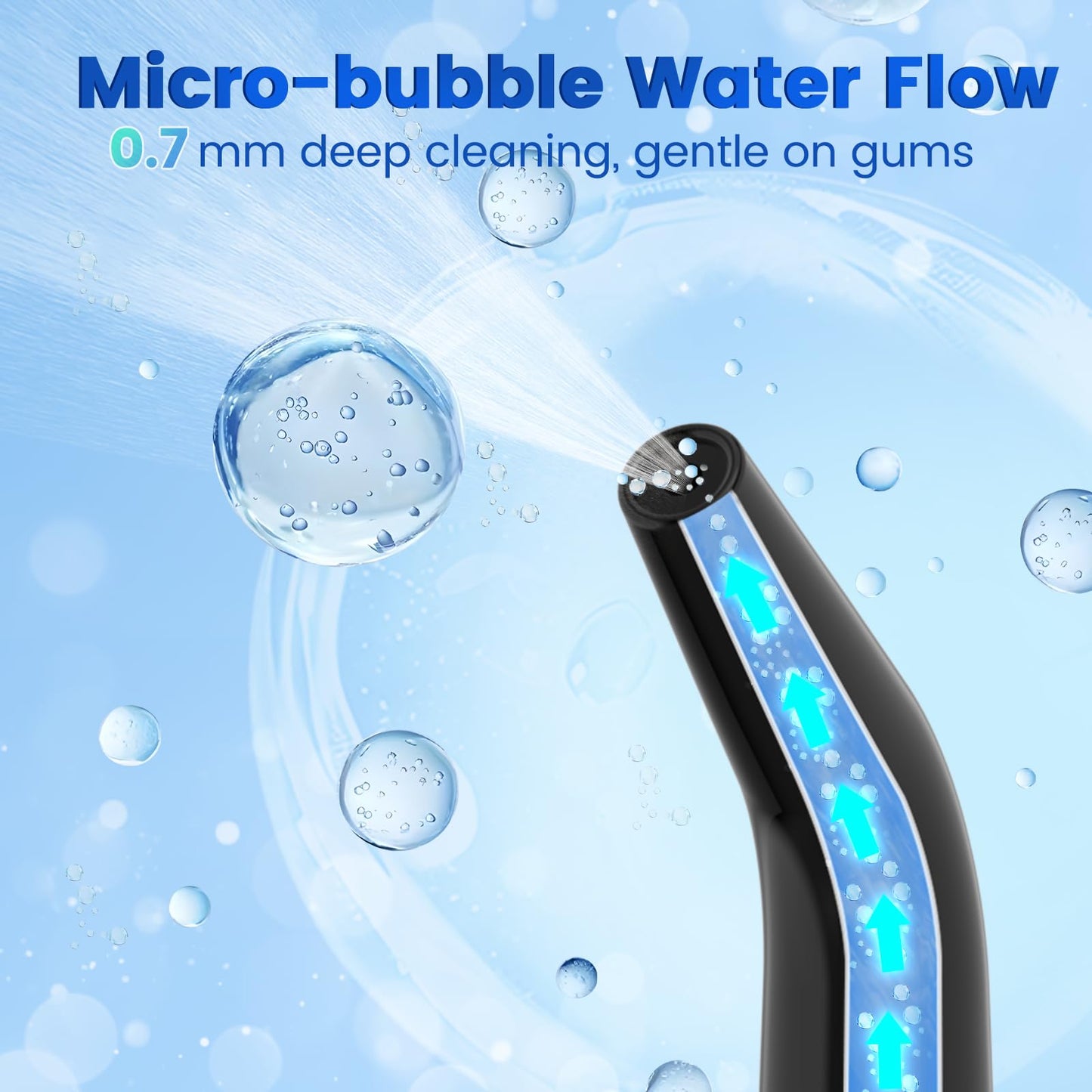 WellLeo Water Flossers for Teeth - Portable Oral Irrigator Rechargeable with 5 Jet Tips, IPX7 Travel Waterproof