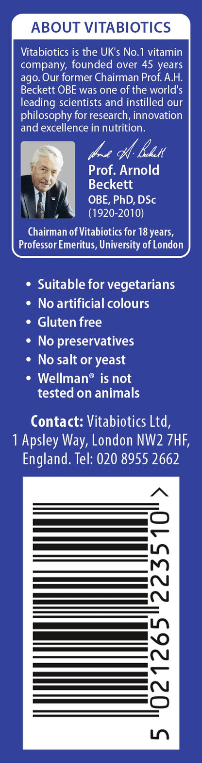 Wellman 50+ Advanced Vitamin & Mineral Supplement | Vitabiotics | 30 Tablets