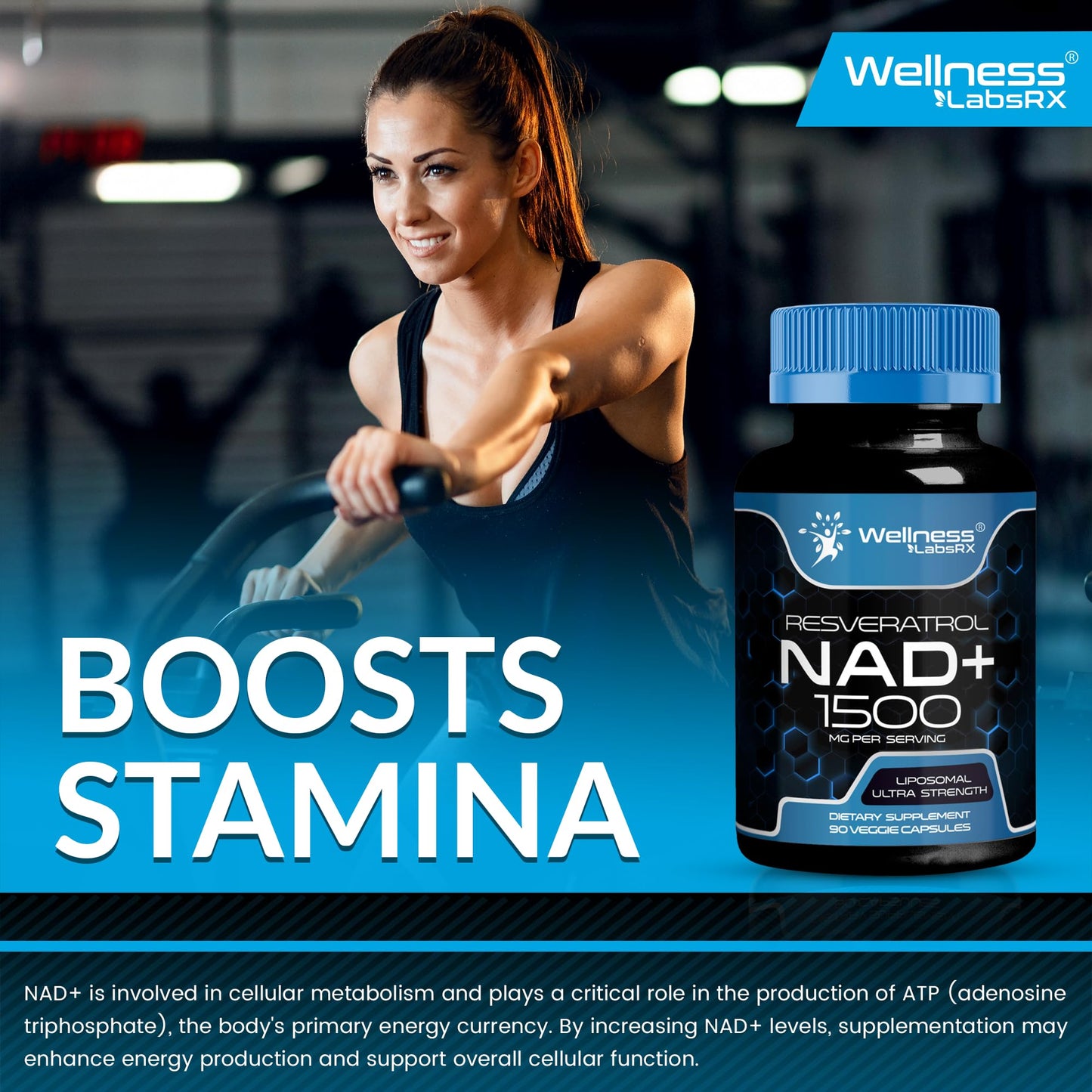 Wellness LabsRx Liposomal NAD+ 1500mg + Resveratrol – USA Made, 6 Pack