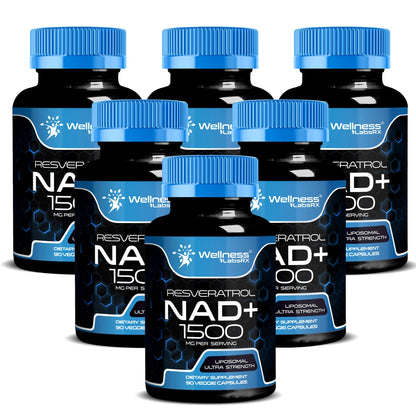 Wellness LabsRx Liposomal NAD+ 1500mg + Resveratrol – USA Made, 6 Pack