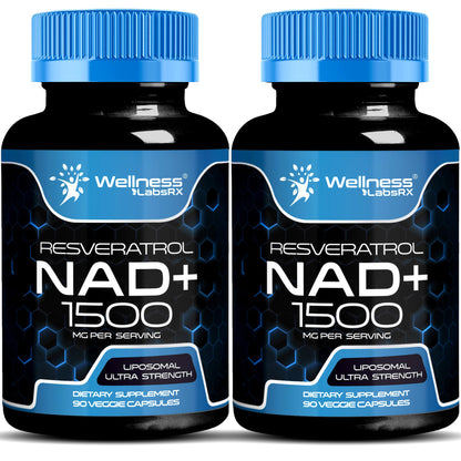 WELLNESS LABSRX Liposomal NAD Supplement 1500mg – USA Made, NAD+ Support, 2 Pack